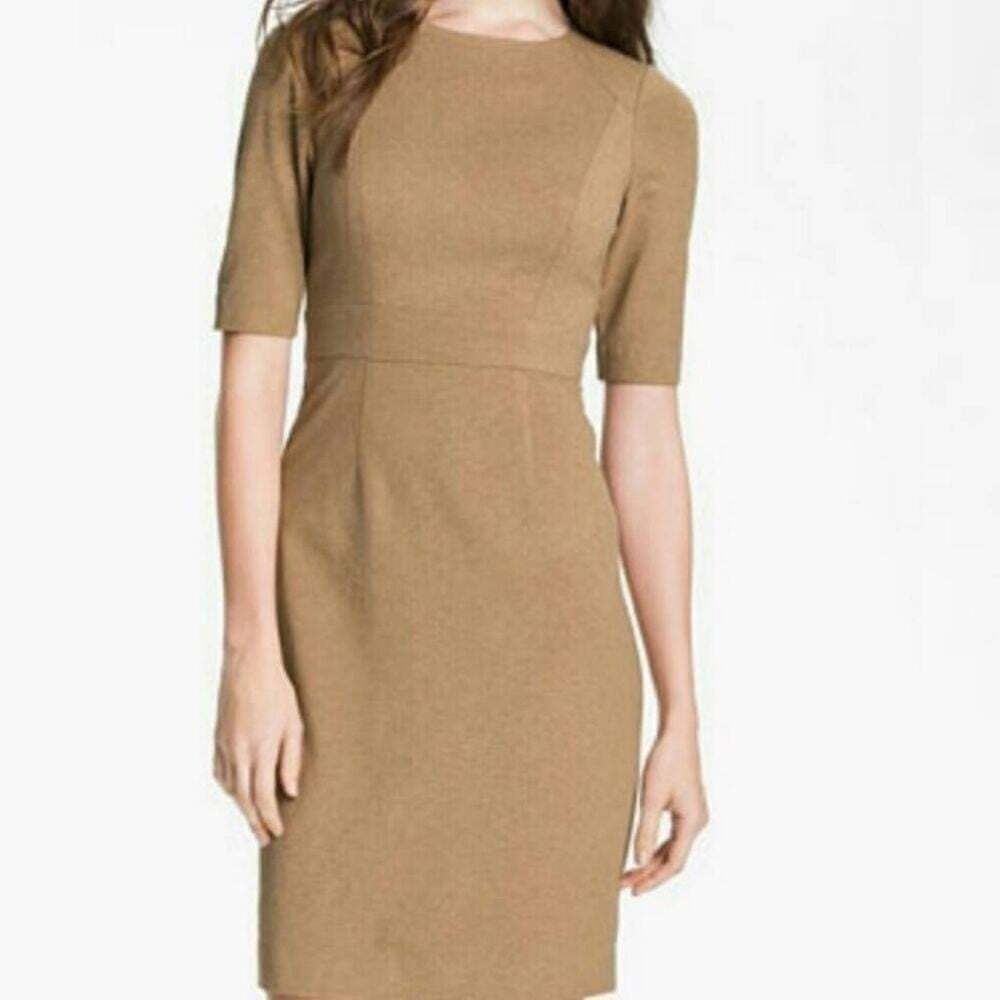Trina Turk Monarch camel sheath dress size 4